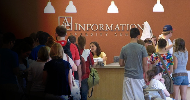 Students at Information Desk